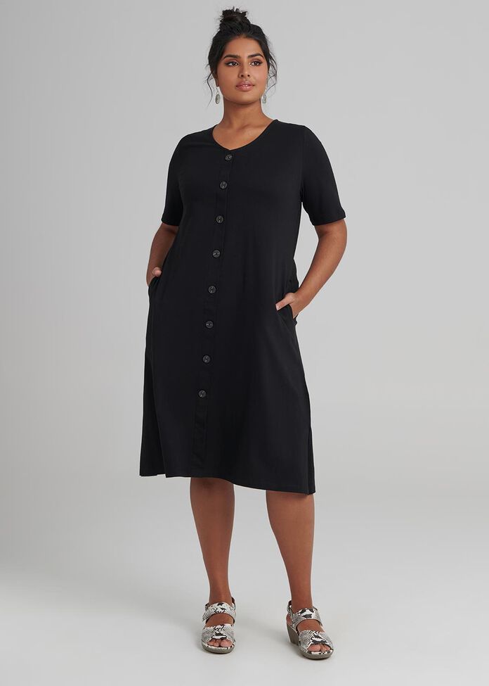 Button Down Dress, , hi-res