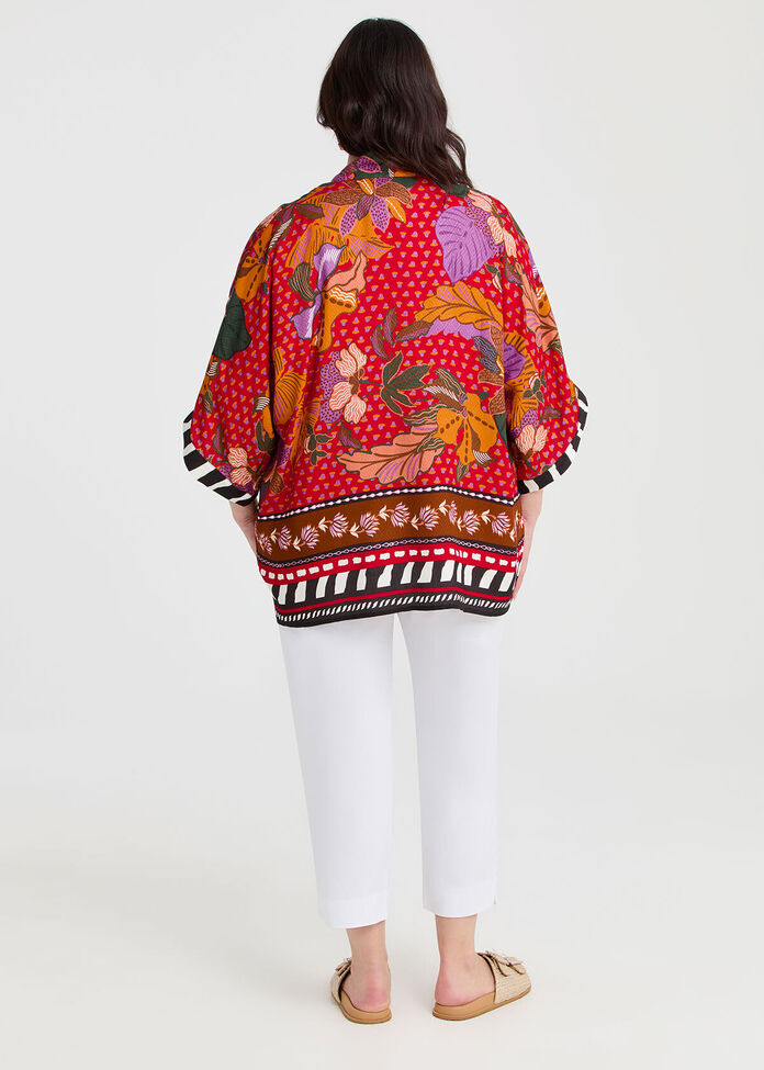 Natural Nova Abstract Kimono, , hi-res