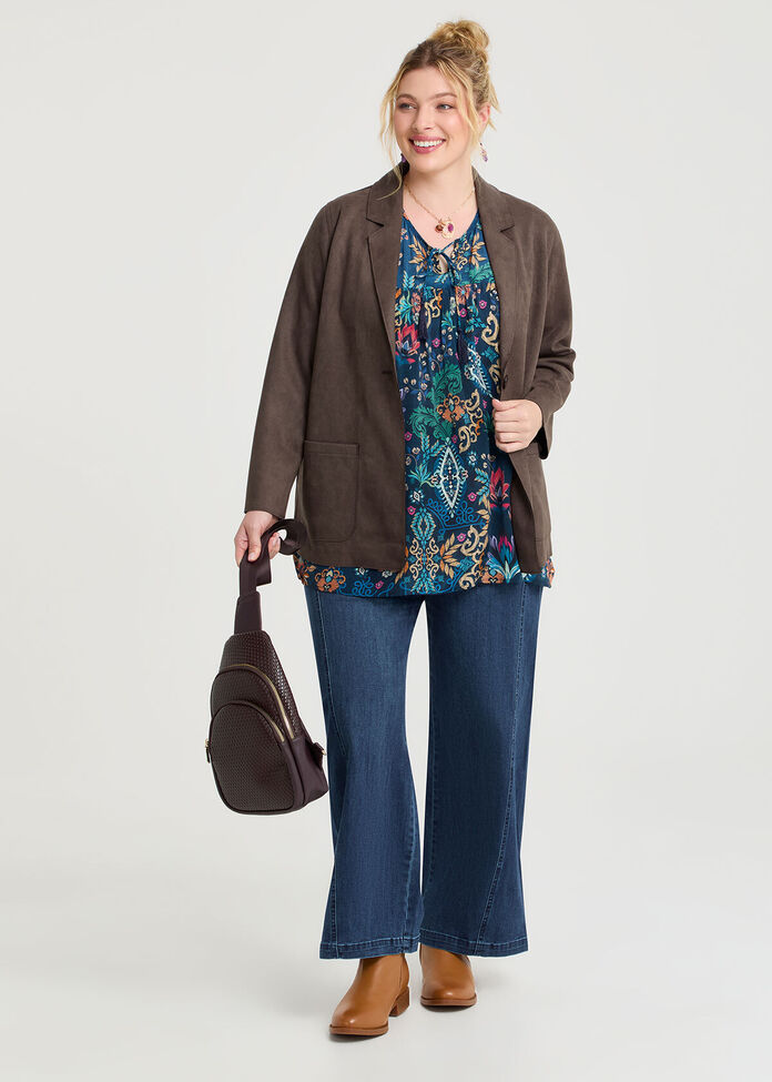 Natural Ornate Paisley Top, , hi-res