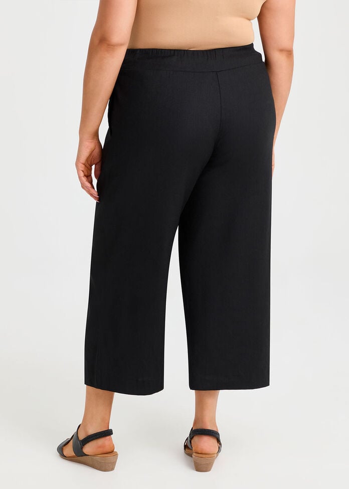 Stretch Linen Ayanna Crop Pant, , hi-res