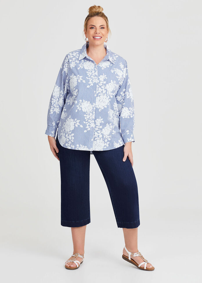 Organic Wide Leg Crop Jean, , hi-res