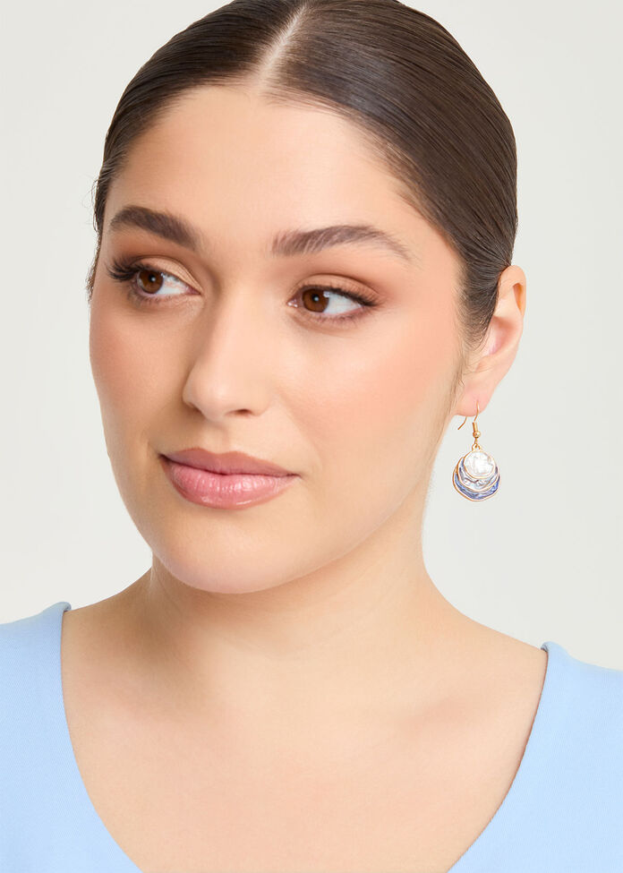 Layered Enamel Earrings, , hi-res