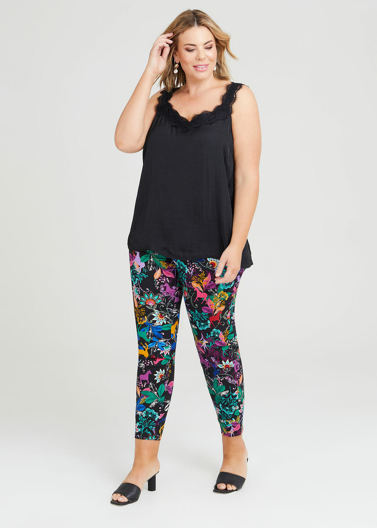 Shop Plus Size Giddy Up Linen Suit Pant in Multi Taking Shape AU