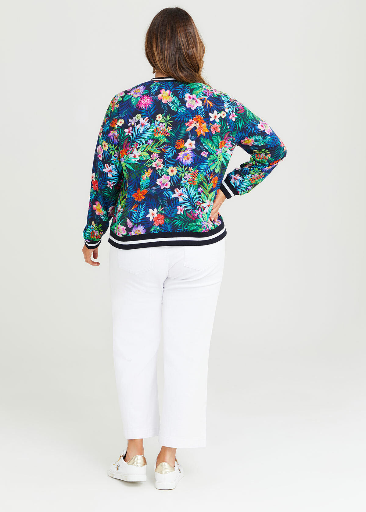 Grandwish floral outlet bomber jacket