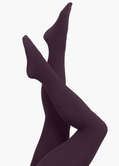 Opaque Chevron Textured Tights