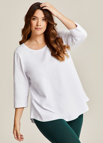 Plus Size Good Earth Australian Cotton 3/4 Sleeve T-Shirt