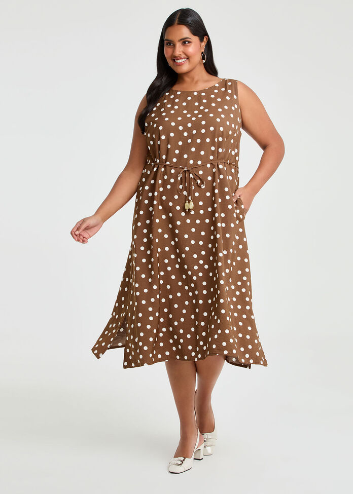 Shop Plus Size Julia Spot Midi Dress, Brown | Taking Shape CA