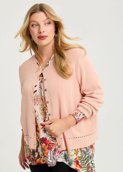 Plus Size Milano Knit Natural Cardigan