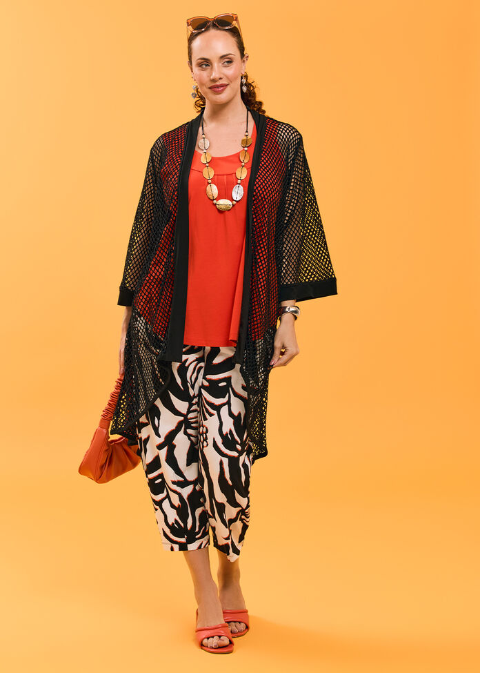 Open Mesh Cardigan, , hi-res