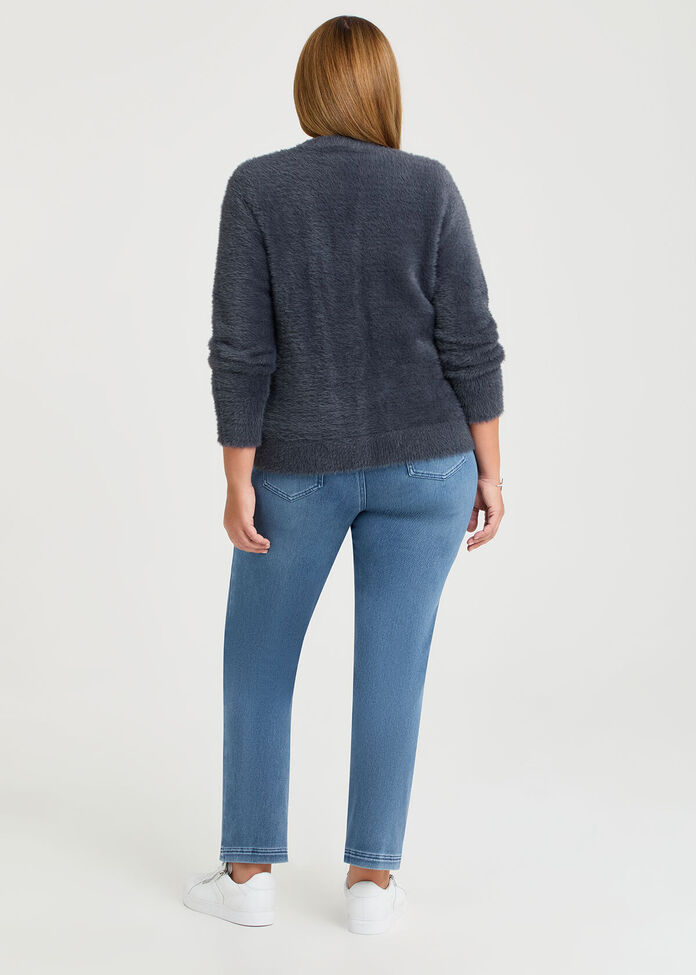 Shop Plus Size Fluffy Knit Short Cardigan, Black | Taking Shape CA