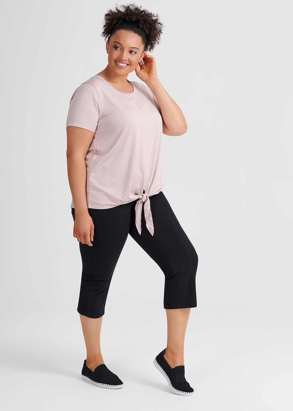 Shop Yoga Organic Crop Pant in Black in 