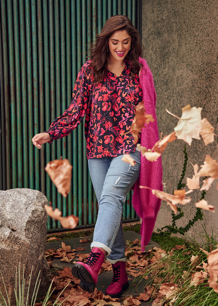 Natural Flower Burst Top, , hi-res