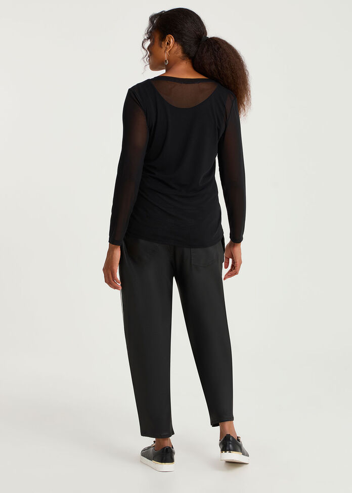 Mesh Body Tee, BLACK, hi-res