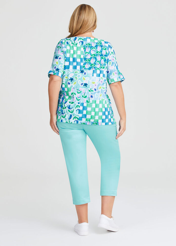 Cotton Belize Check T-shirt, , hi-res