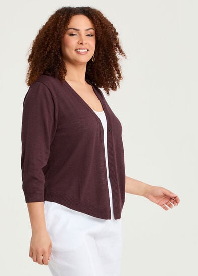 Plus Size Tori Slub Knit Crop Cardigan