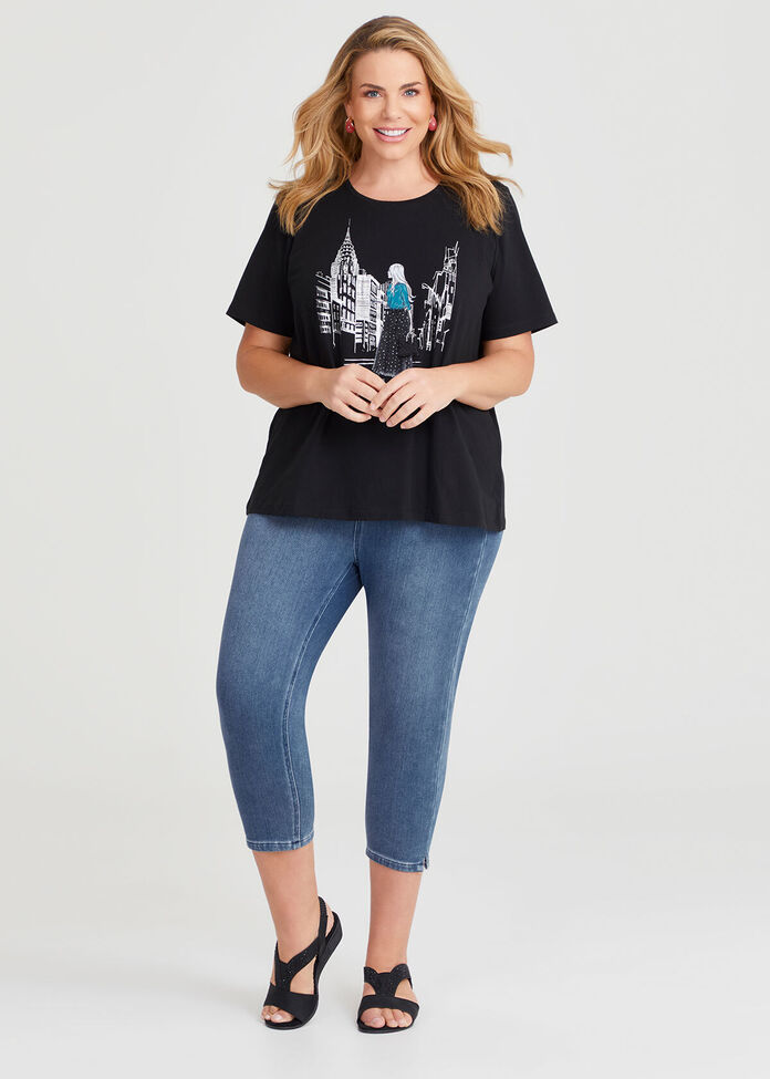 Cotton Fashion Graphic T-shirt, , hi-res