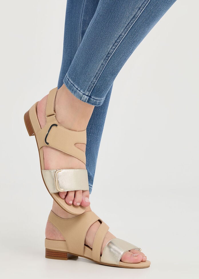 Orthotic Asymmetric Sandal, LATTE, hi-res