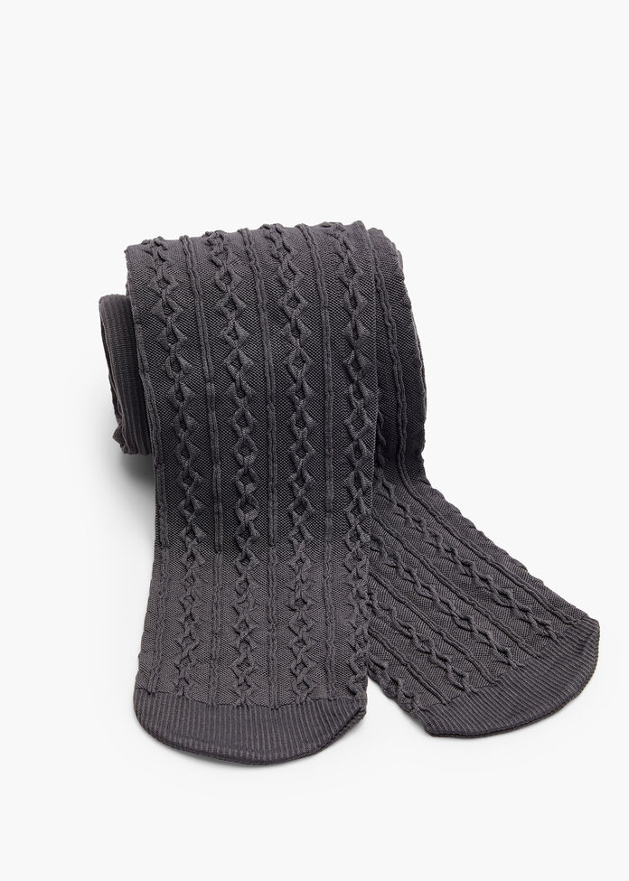 Opaque Cable Knit Tights, , hi-res
