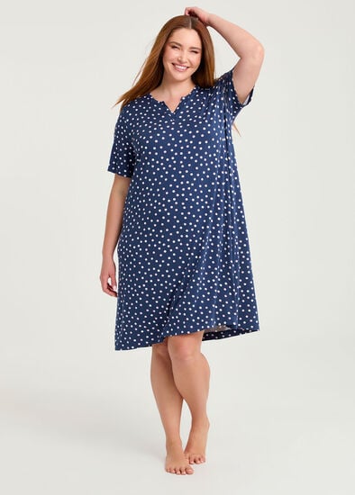Plus Size Bamboo Spot Sprinkle Nightie