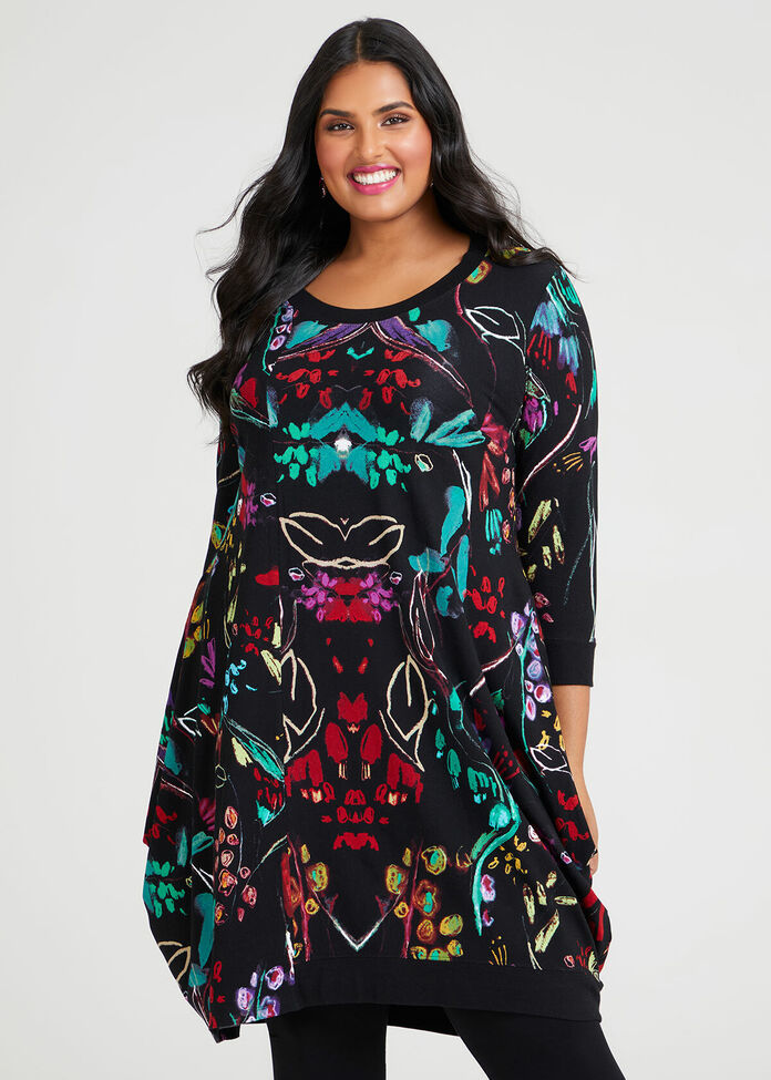 Shop Plus Size Natural Colour Crush Dress in Print | Sizes 12-30 ...