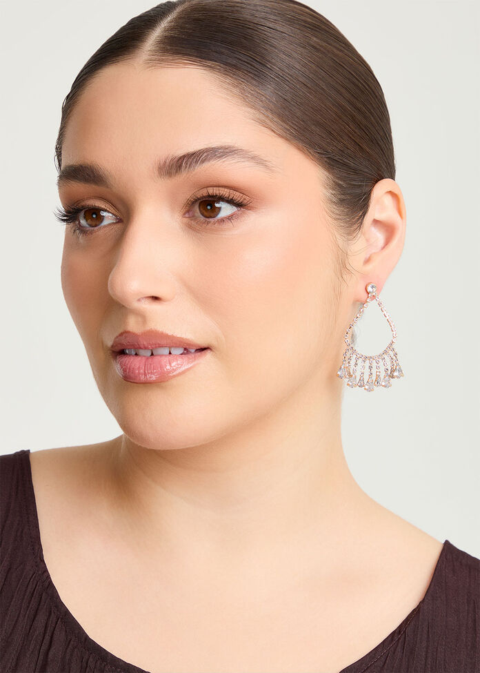 Elaborate Crystal Drop Earring, , hi-res