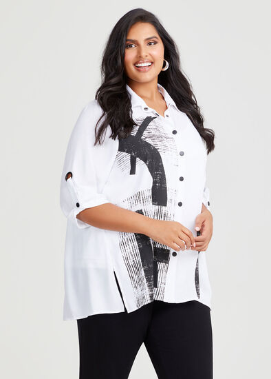 Plus Size Bamboo White Haven Shirt