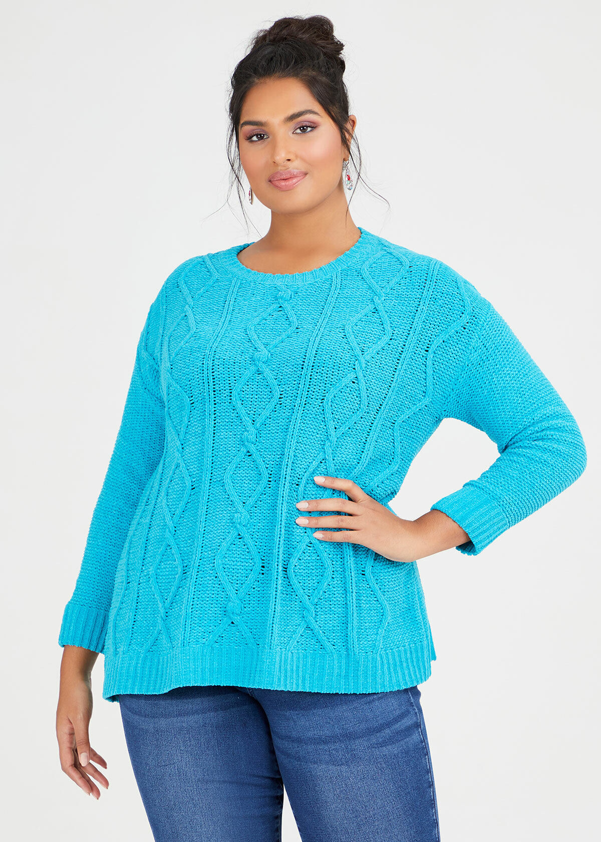 Shop Plus Size Sunday Fluffy Jumper in Blue Taking Shape AU