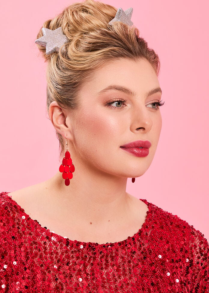 Metallic Chandelier Earrings, , hi-res