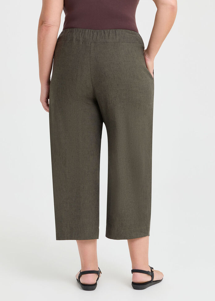 Lantern Stretch Linen Crop Pant, , hi-res