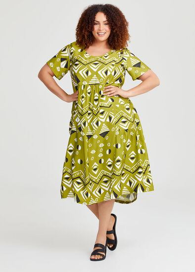 Plus Size Natural Pocket Midi Dress