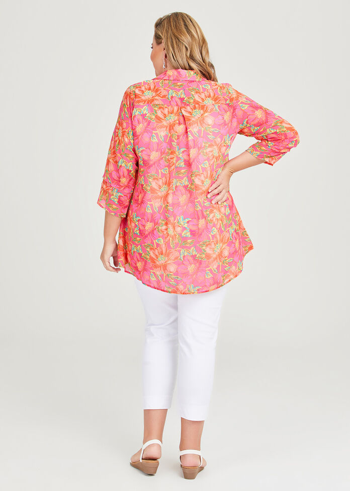 Shop Plus Size Floral Swing Shirt in Multi Taking Shape AU