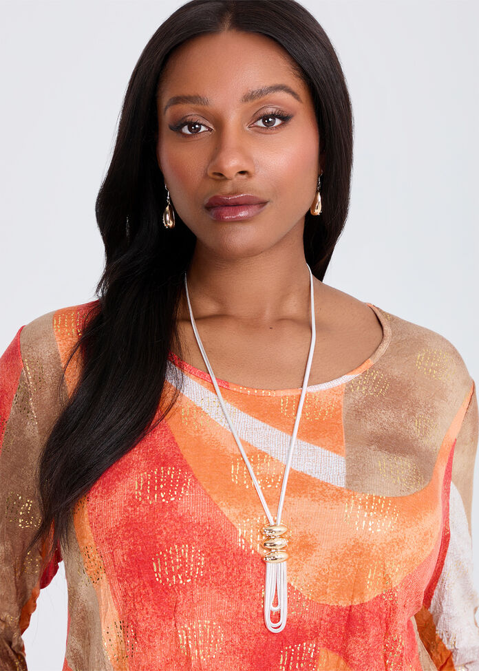 Two Tone Necklace & Earring Set, , hi-res