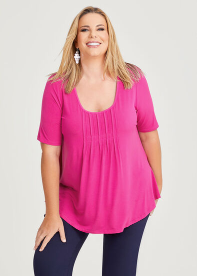 Plus Size Pintuck Detail Top