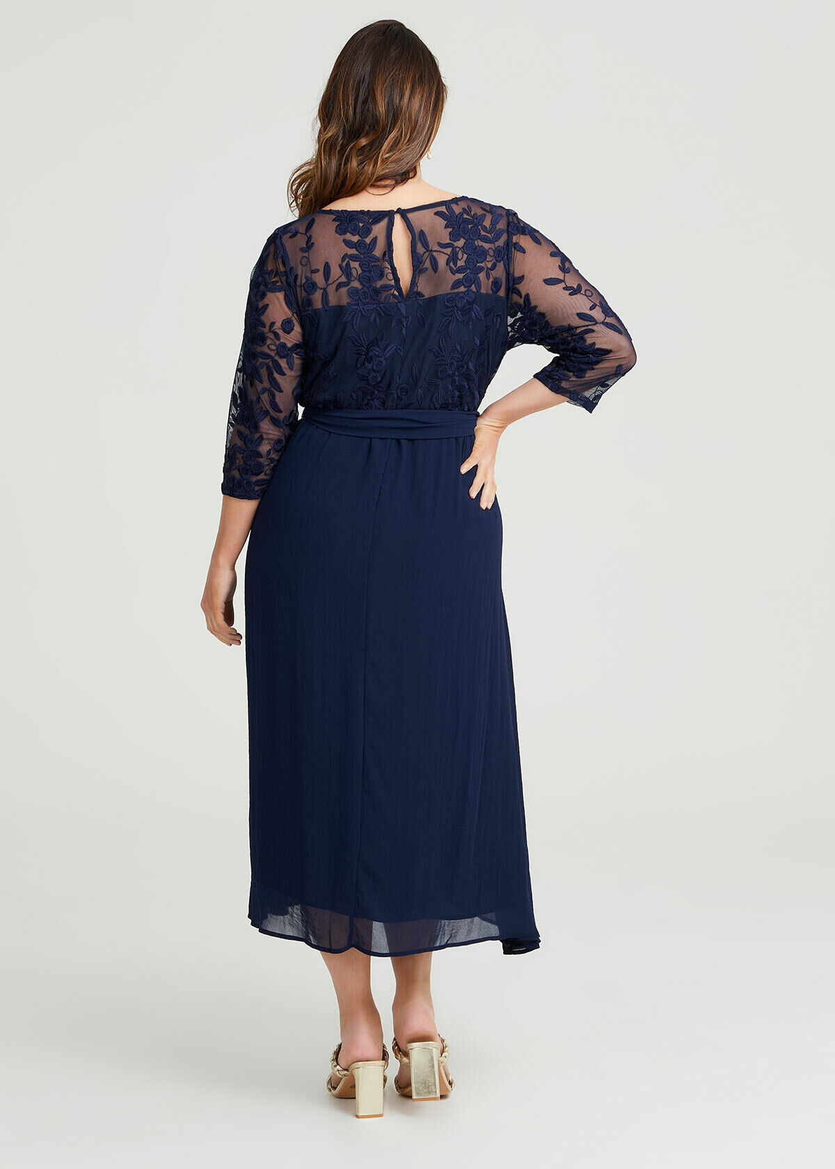 Blue chiffon cocktail dress clearance