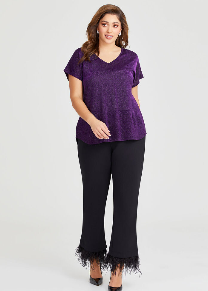 Chrys V-neck Lurex Party Top, , hi-res