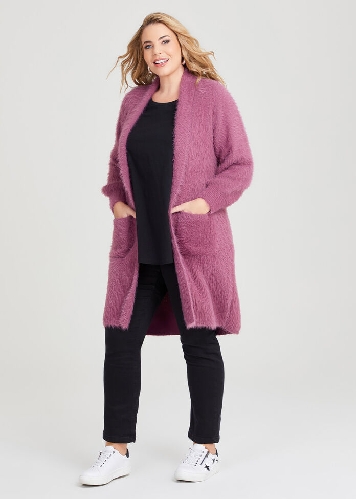 Fluffy Knit Cosy Cardigan, , hi-res