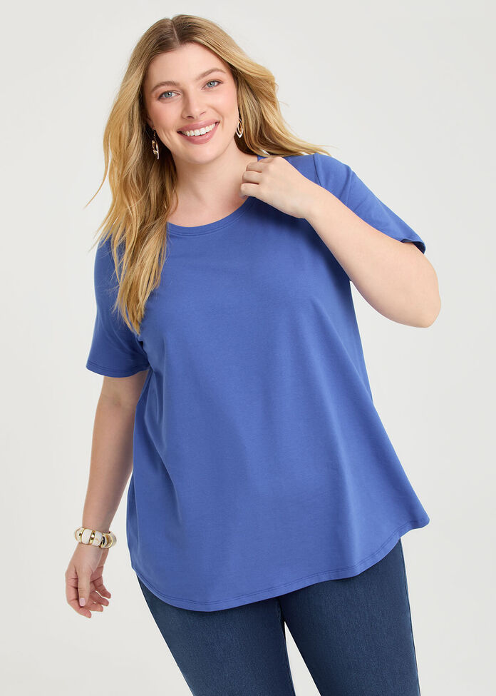 Good Earth Australian Cotton Crew Neck T-shirt, , hi-res