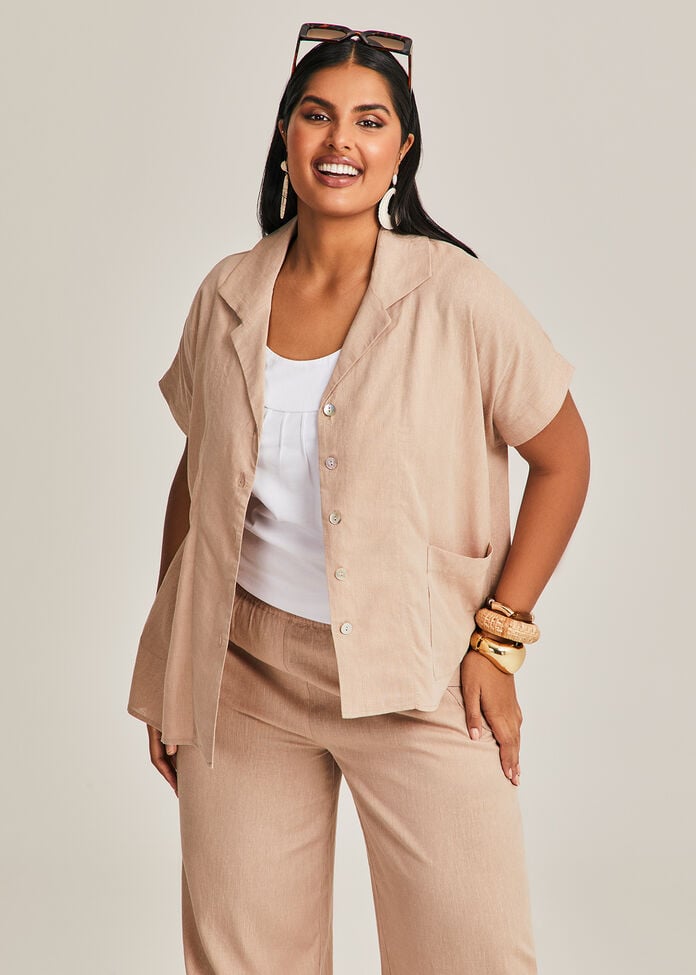 Patch Pocket Linen Bamboo Jacket, , hi-res