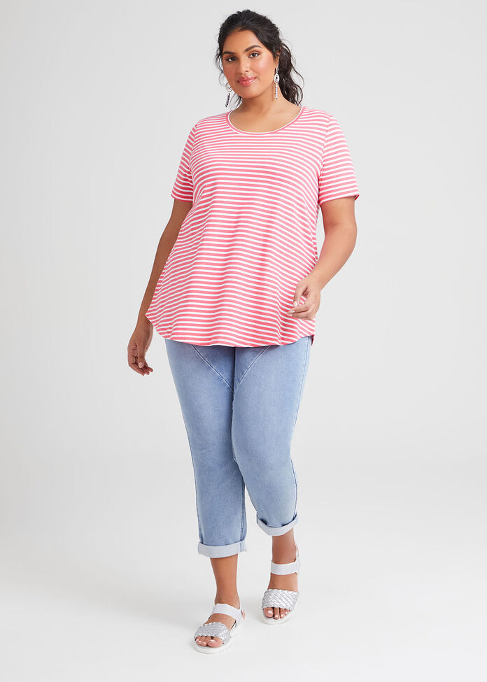 Organic Stripe Swing Basic Tee, , hi-res