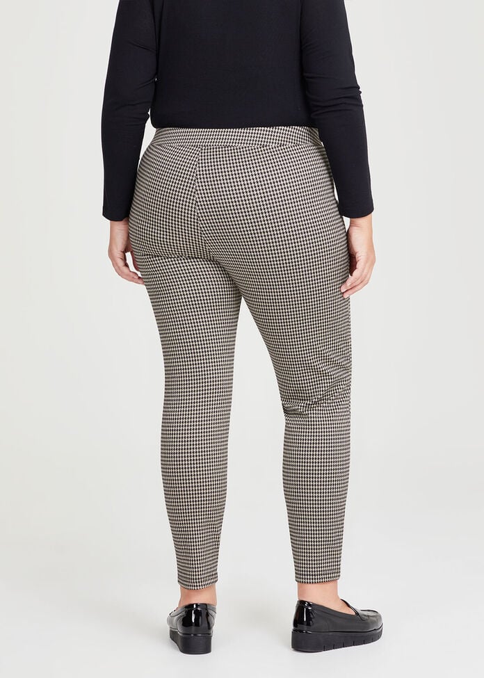 Shop Plus Size Houndstooth Pull On Pant, Black Taking Shape AU
