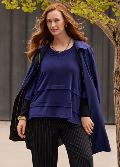 Plus Size Mesh Indigo Violet Overtop