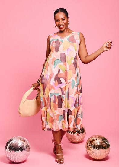 Plus Size Natural Leilani Sleeveless Dress