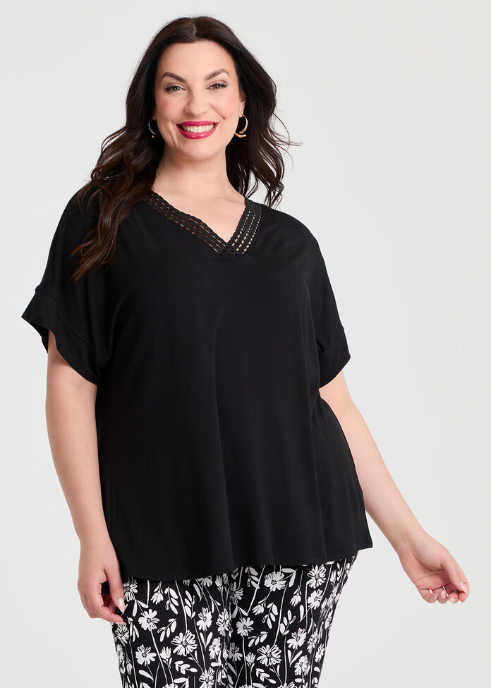 Bamboo Mia Lace Detail Top, , hi-res