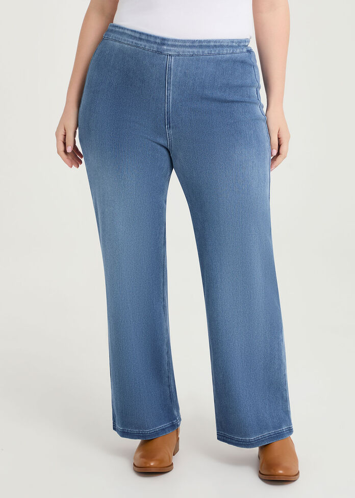 Petite Travel Wide Leg Jean, , hi-res