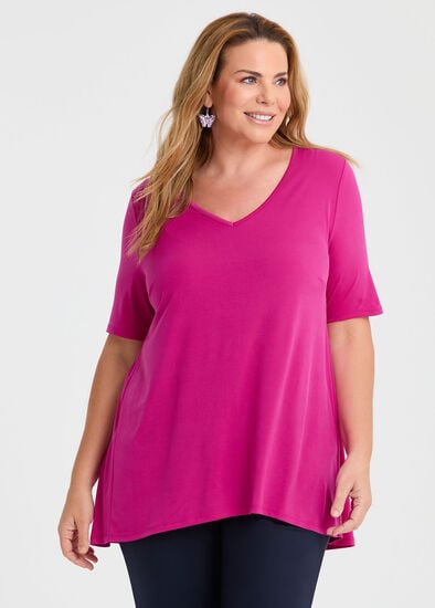 Plus Size Strive V Neck Short Sleeve Top
