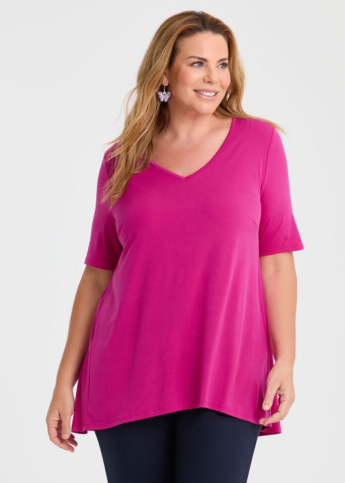 Strive V Neck Short Sleeve Top, , hi-res