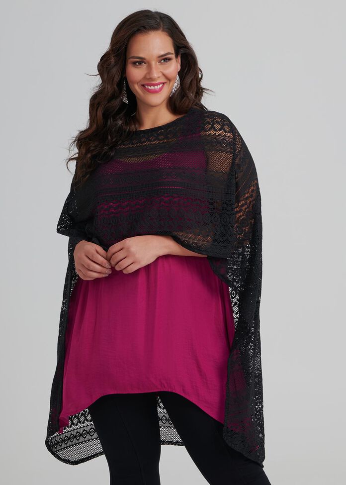Lace By Your Side Poncho, , hi-res