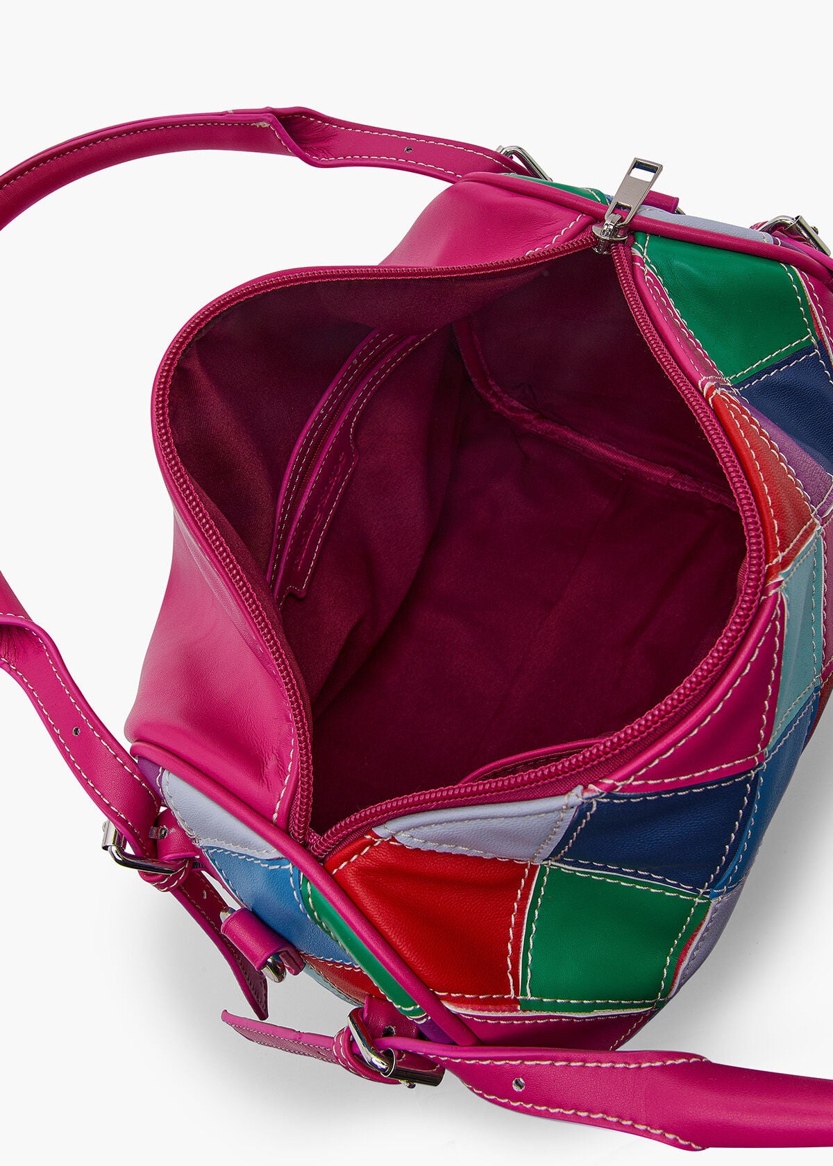 Eysee Colour Block Leather Shoulder Bag For Women - Multicolored Fashion Handbag, 38x28x17 Cm - View #12
