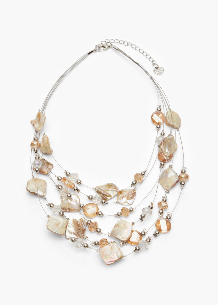 Multilayered Beaded Necklace, , hi-res