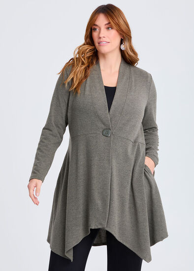 Plus Size Snug Long Line Cardigan